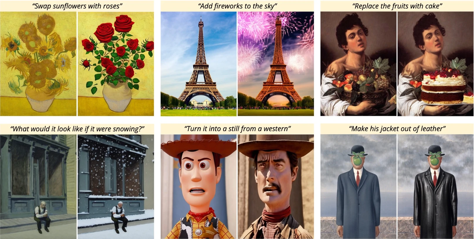 InstructPix2Pix AI image editing examples
